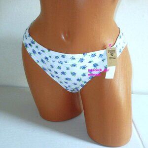 PINK Victoria Secret Swim Bikini Bottom EXTRA-LARGE Ruched Front White Floral XL